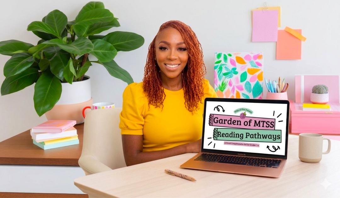 Patrice working with MTSS materials