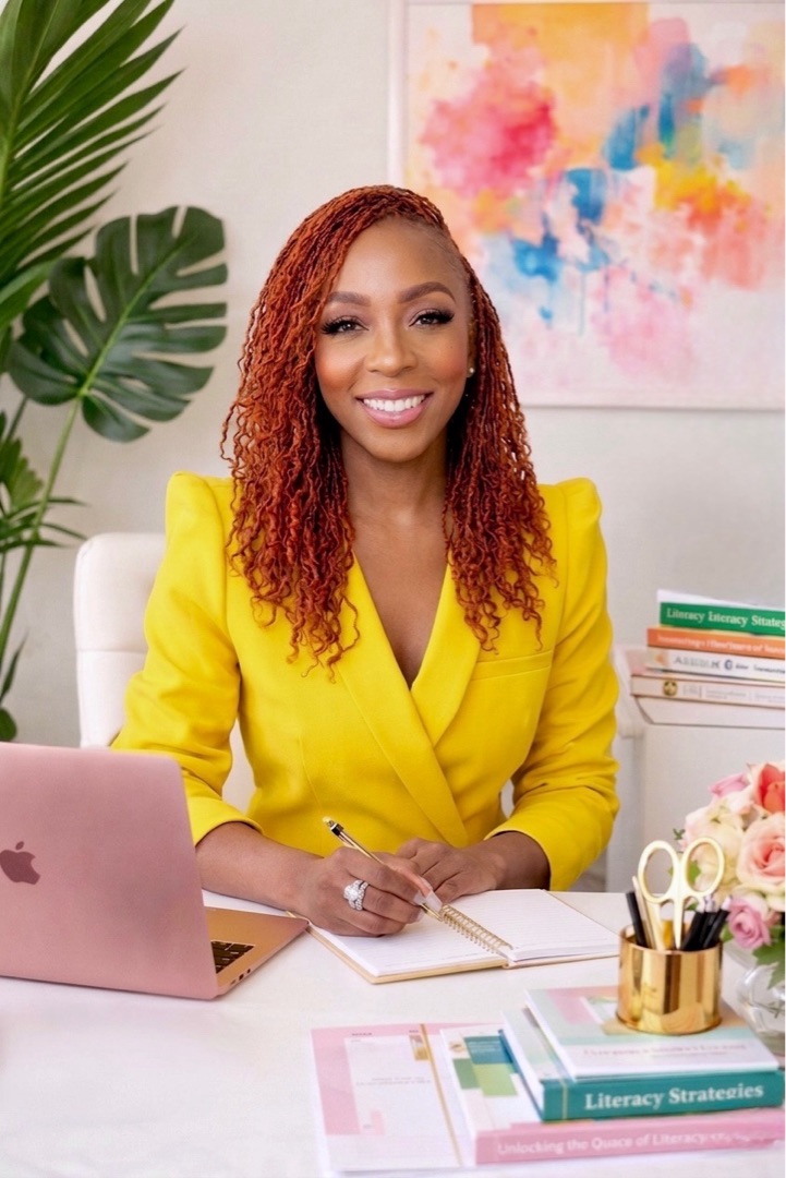 Patrice R. Jenkins at her literacy desk
